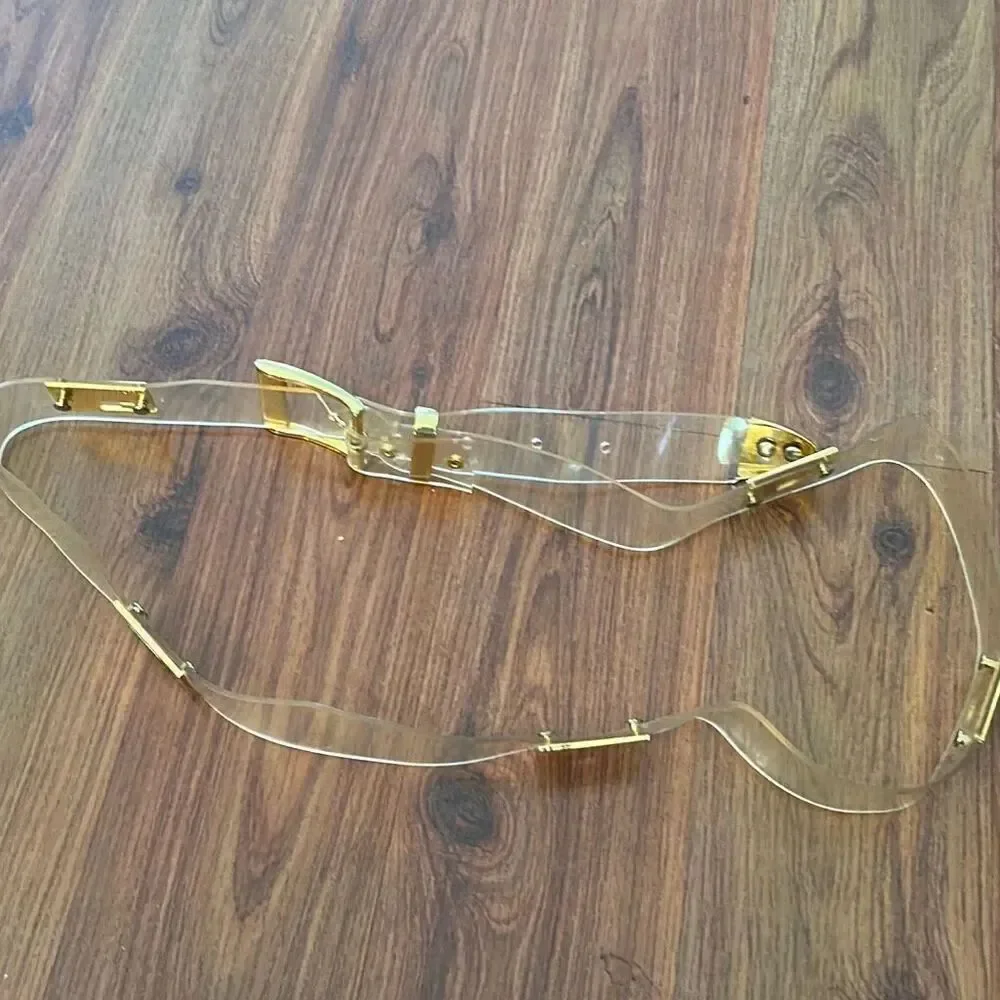 Vintage G belt clear with gold